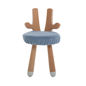 Стульчик LOONA soft furniture "Жирафик", голубой, с белыми пяточками